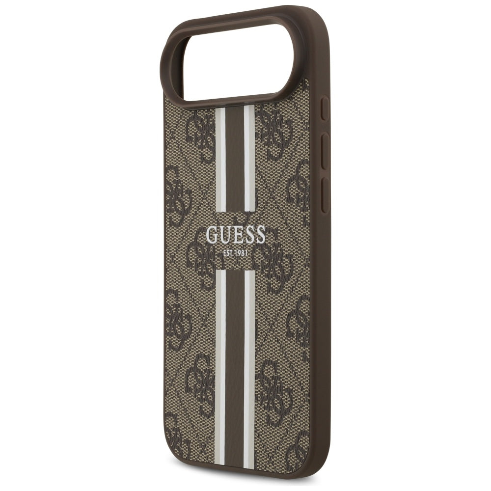 MagSafe futrola za Apple iPhone 17 Air, Guess, 4G Printed Stripes, smeđa