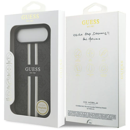 MagSafe futrola za Apple iPhone 17 Air, Guess, 4G Printed Stripes, Crna