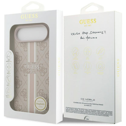 MagSafe futrola za Apple iPhone 17 Air, Guess, 4G Printed Stripes, Roza