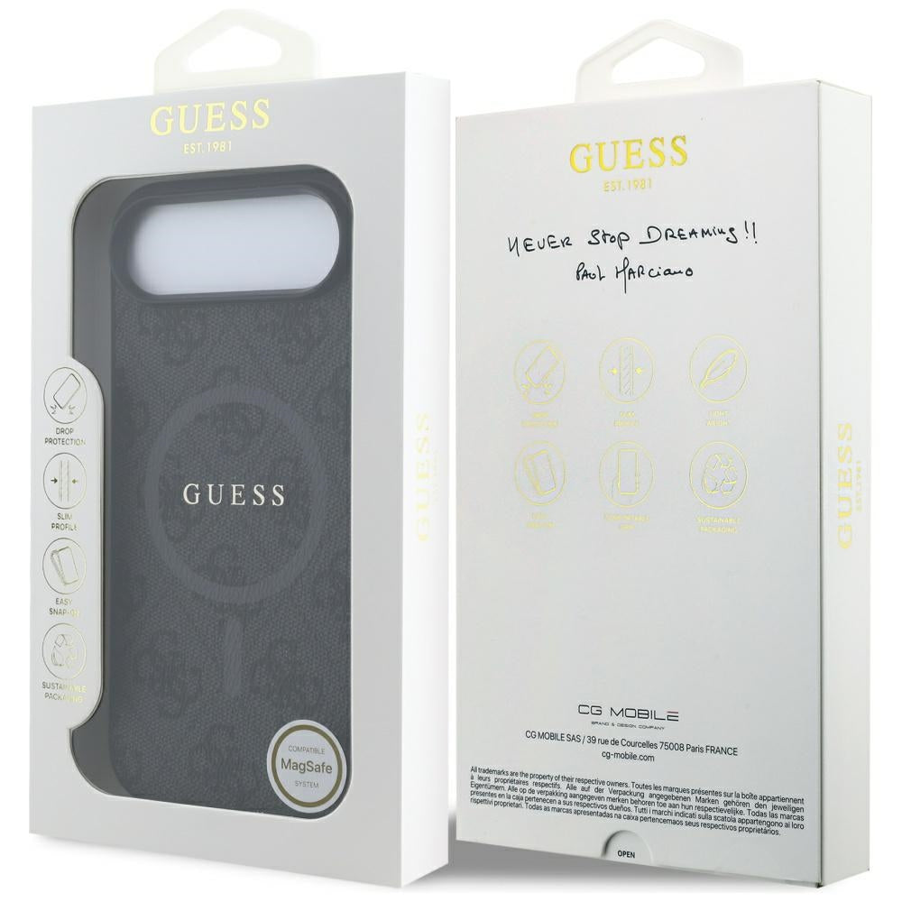 MagSafe futrola za Apple iPhone 17 Air, Guess, 4G Ring Classic Logo, Crna