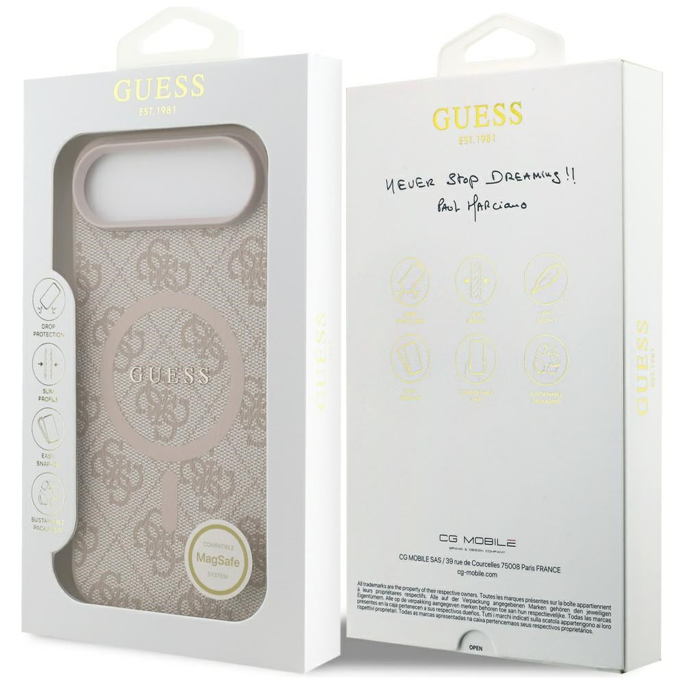 Futrola MagSafe za Apple iPhone 17 Air, Guess, 4G Ring Classic Logo, Roza