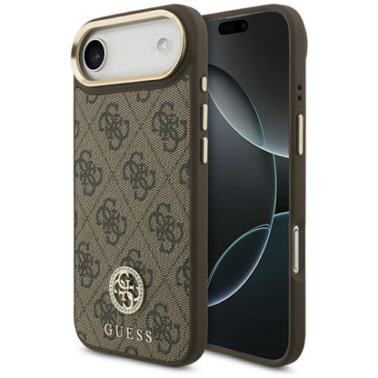 MagSafe futrola za Apple iPhone 17 Air, Guess, 4G Strass Logo, Smeđa
