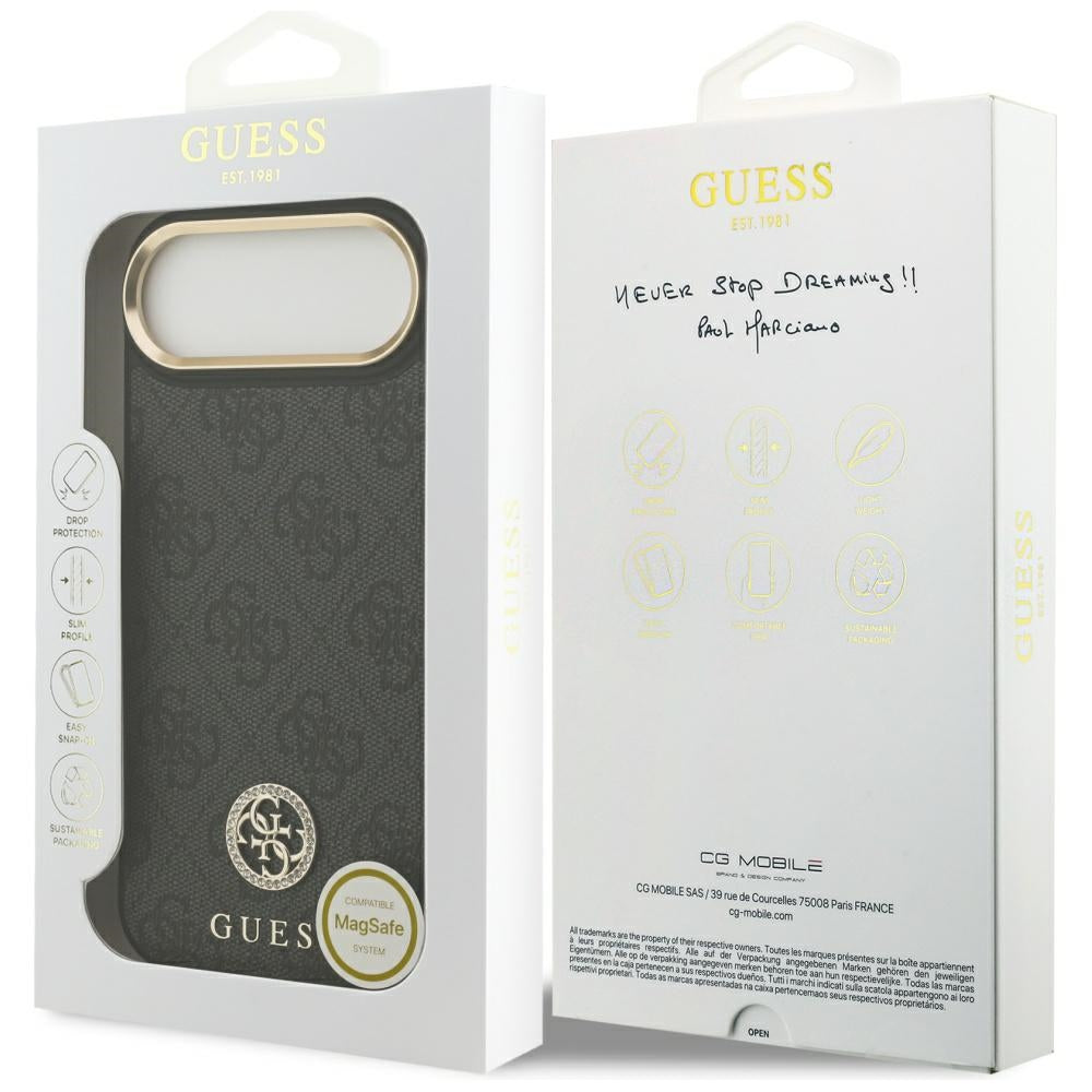 MagSafe futrola za Apple iPhone 17 Air, Guess, 4G Strass Logo, Crna