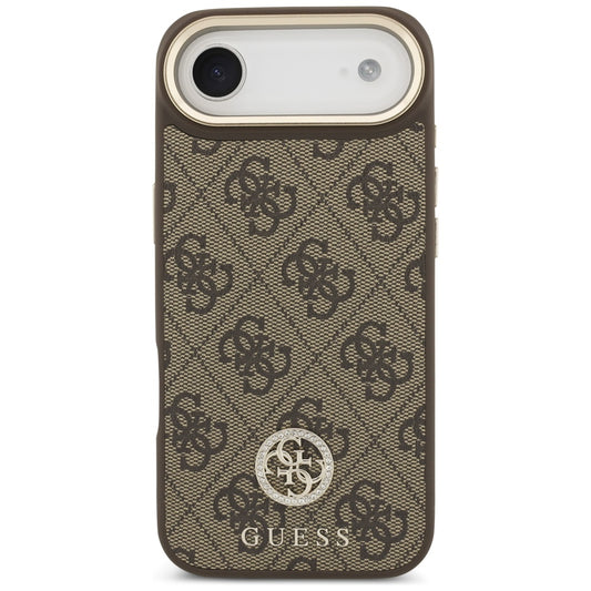 MagSafe futrola za Apple iPhone 17 Air, Guess, 4G Strass Logo s velikom trakom, smeđa