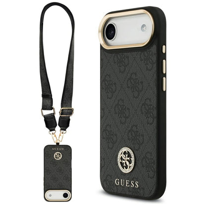 MagSafe futrola za Apple iPhone 17 Air, Guess, 4G Strass Logo s velikom trakom, Crna