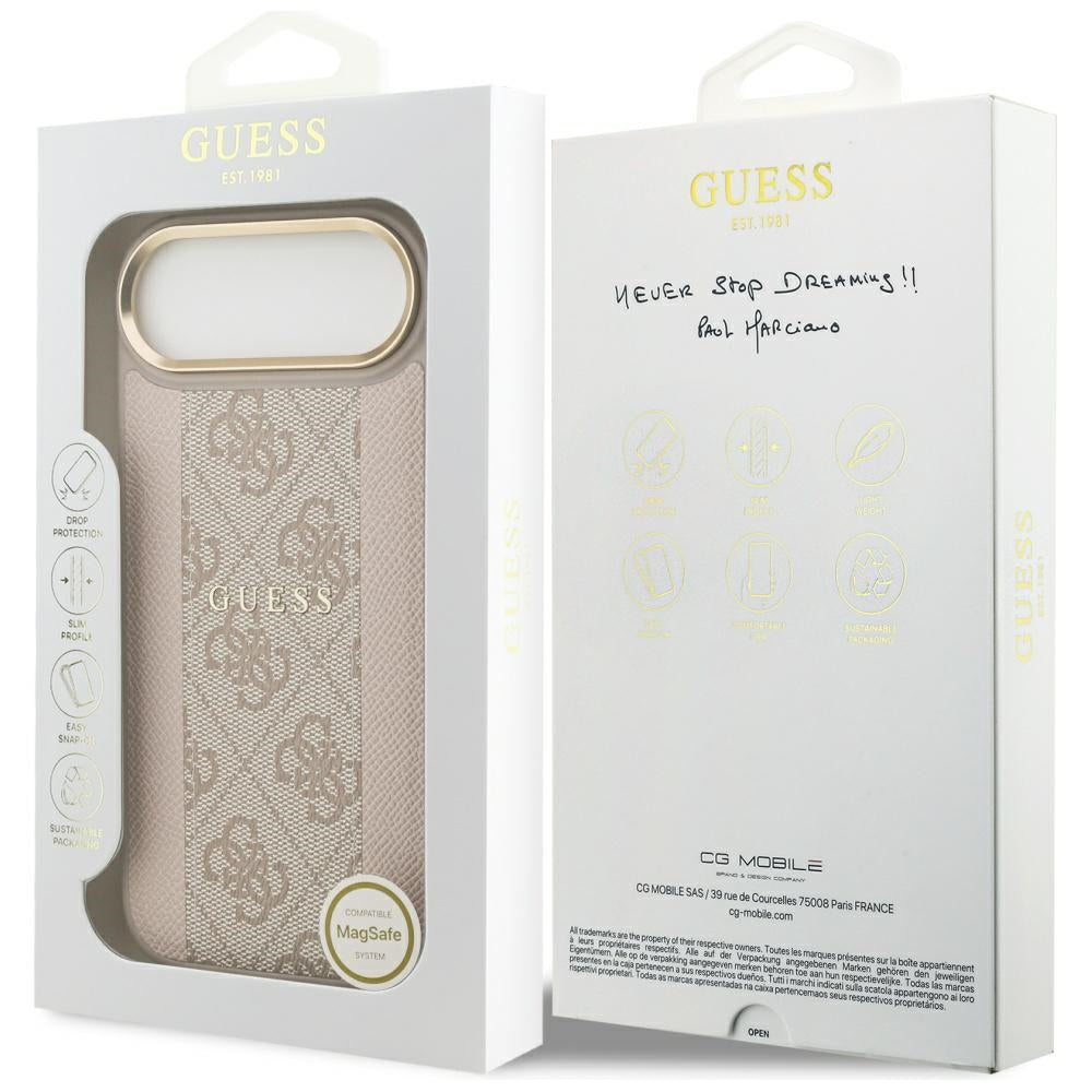 MagSafe futrola za Apple iPhone 17 Air, Guess, 4G Stripe, Roza