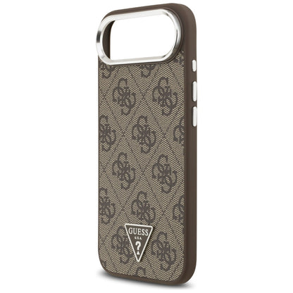 MagSafe futrola za Apple iPhone 17 Air, Guess, 4G Triangle Logo, Smeđe Srebrna