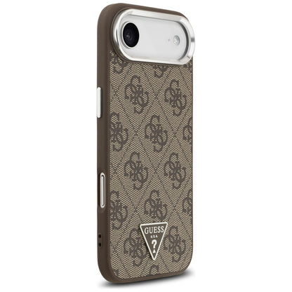 MagSafe futrola za Apple iPhone 17 Air, Guess, 4G Triangle Logo, Smeđe Srebrna