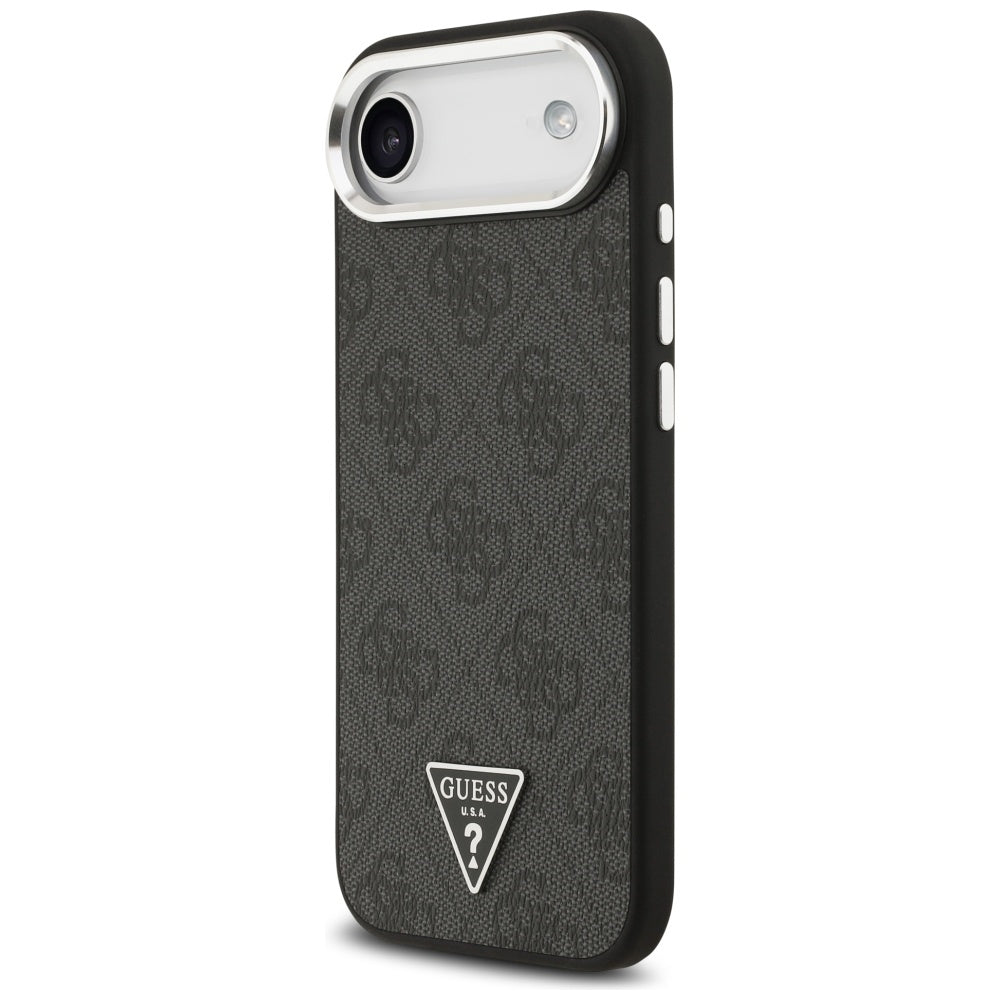 MagSafe futrola za Apple iPhone 17 Air, Guess, 4G Triangle Logo, Crno Srebrna