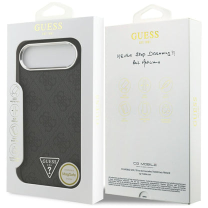MagSafe futrola za Apple iPhone 17 Air, Guess, 4G Triangle Logo, Crno Srebrna