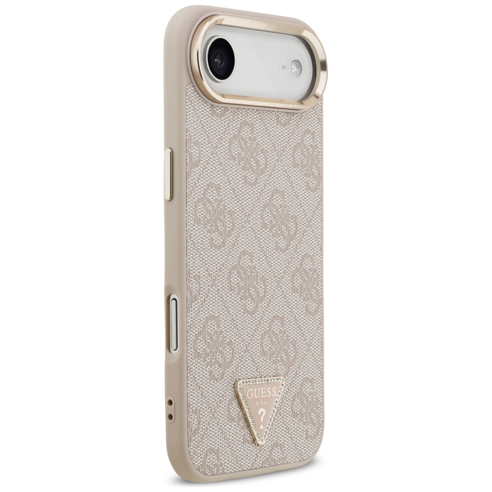 MagSafe futrola za Apple iPhone 17 Air, Guess, 4G Triangle Logo, Zlatno Roza
