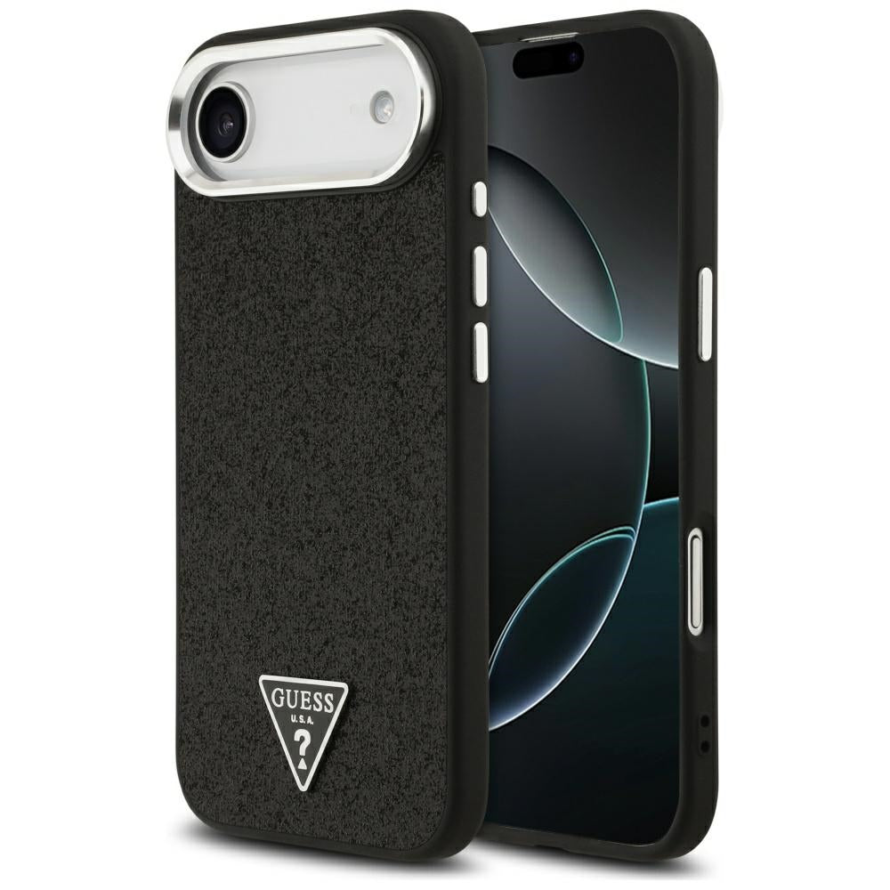 MagSafe futrola za Apple iPhone 17 Air, Guess, Glitter Triangle Logo, Crna