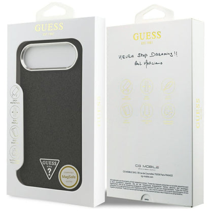 MagSafe futrola za Apple iPhone 17 Air, Guess, Glitter Triangle Logo, Crna