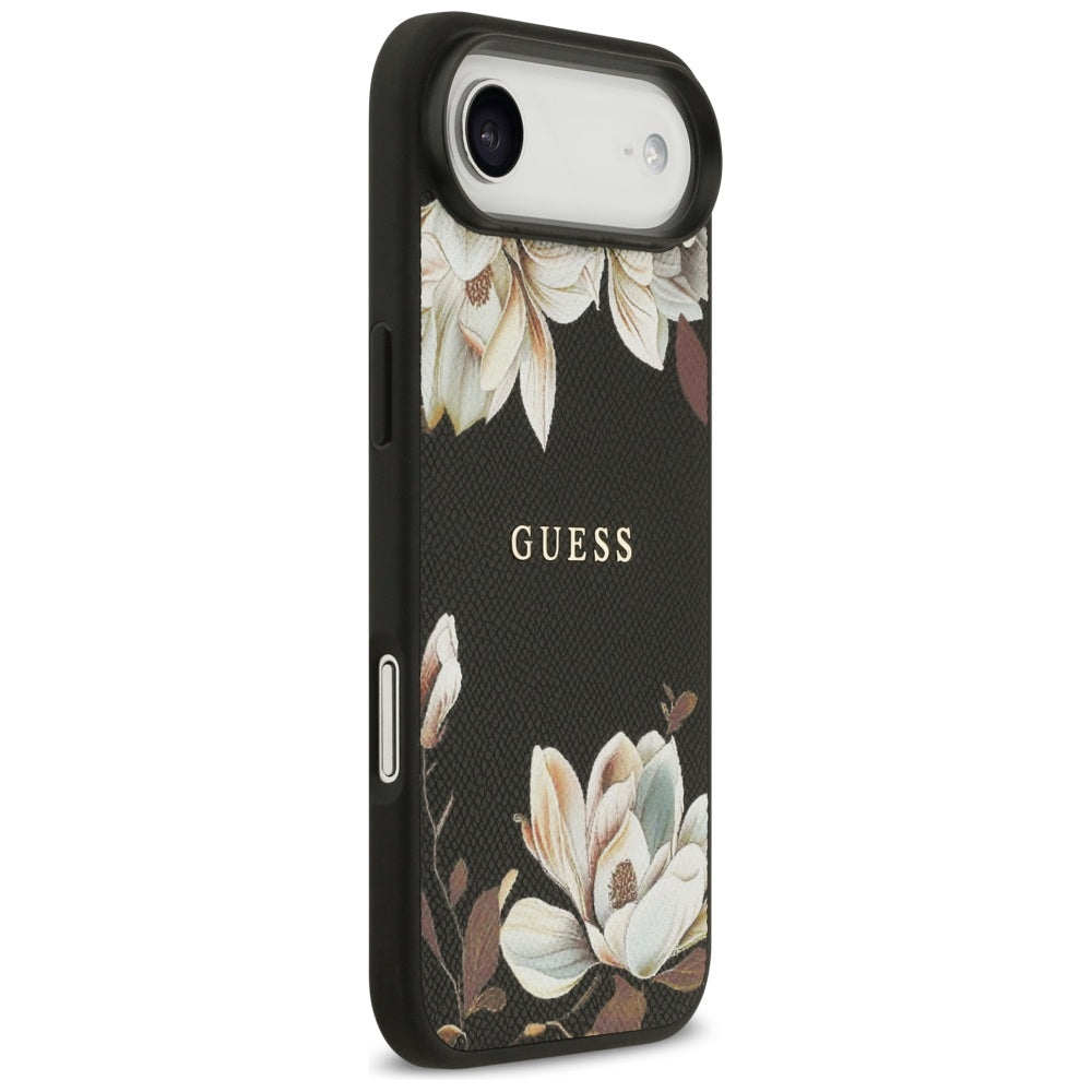 MagSafe futrola za Apple iPhone 17 Air, Guess, Grained Flowers, Crna
