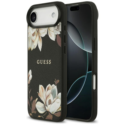 MagSafe futrola za Apple iPhone 17 Air, Guess, Grained Flowers, Crna
