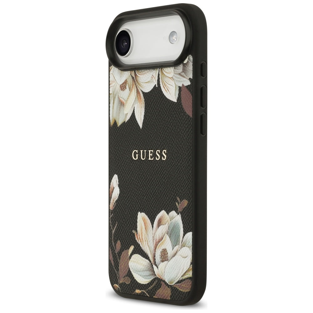 MagSafe futrola za Apple iPhone 17 Air, Guess, Grained Flowers, Crna