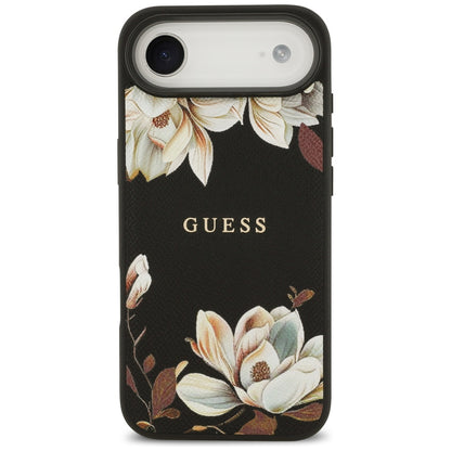 MagSafe futrola za Apple iPhone 17 Air, Guess, Grained Flowers, Crna