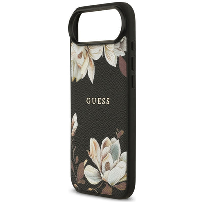 MagSafe futrola za Apple iPhone 17 Air, Guess, Grained Flowers, Crna