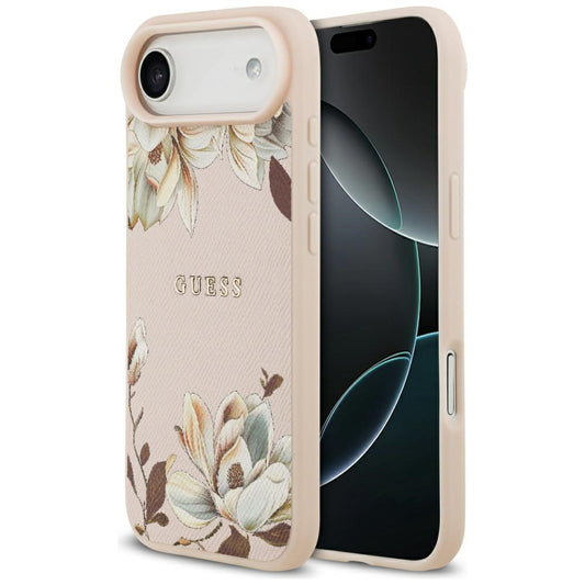 Futrola MagSafe za Apple iPhone 17 Air, Guess, Grained Flowers, Roza