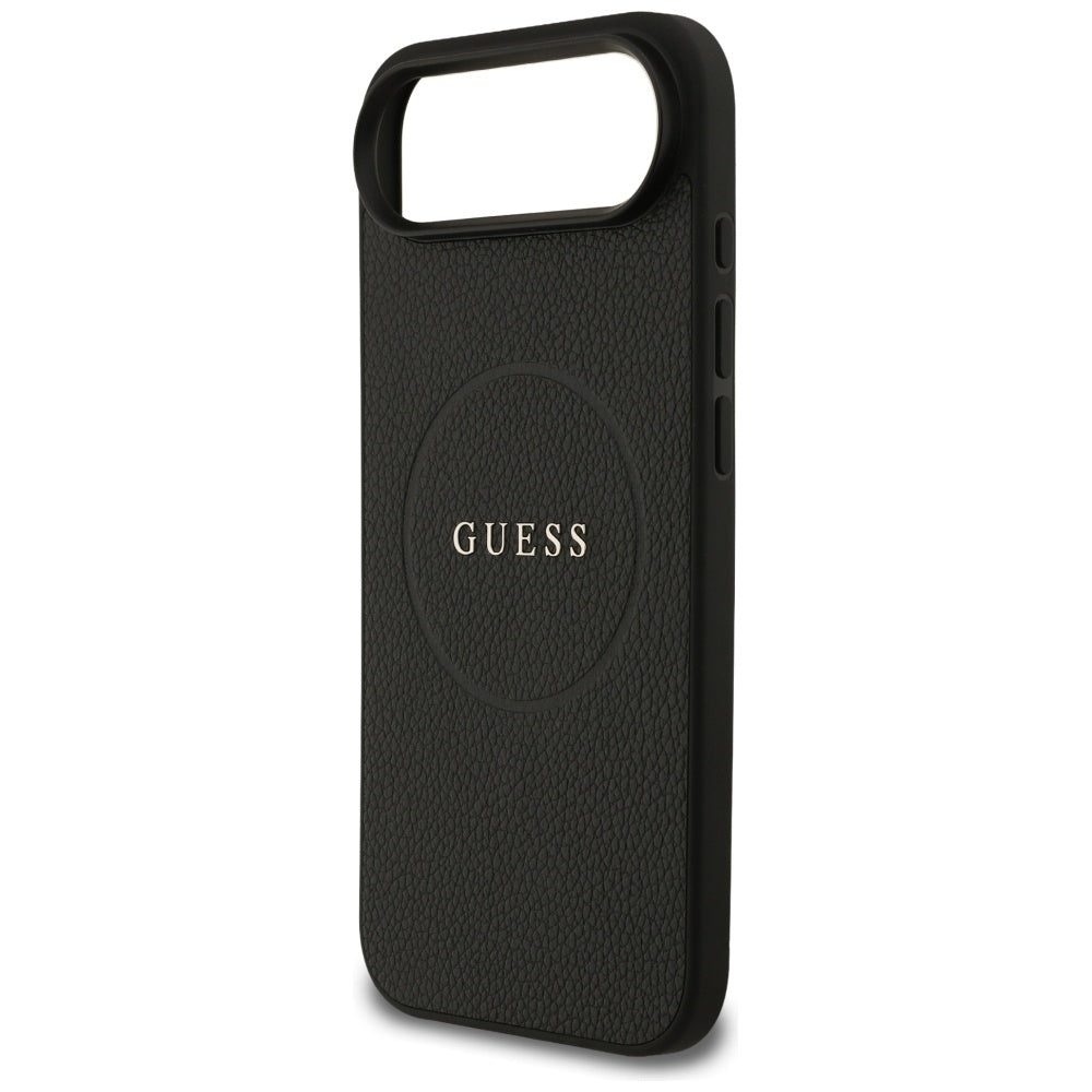 MagSafe futrola za Apple iPhone 17 Air, Guess, Grained Gold Ring, Crna