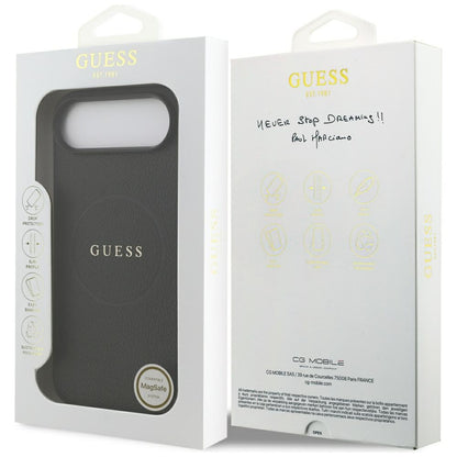 MagSafe futrola za Apple iPhone 17 Air, Guess, Grained Gold Ring, Crna