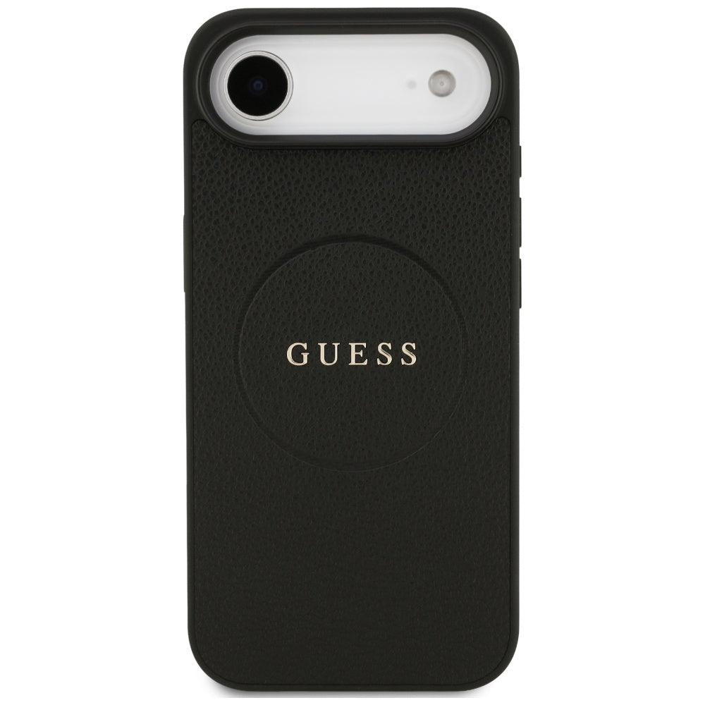 MagSafe futrola za Apple iPhone 17 Air, Guess, Grained Gold Ring, Crna