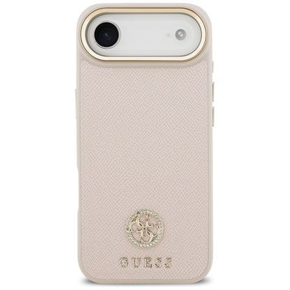 MagSafe torbica za Apple iPhone 17 Air, Guess, Grained Strass Logo, Roza