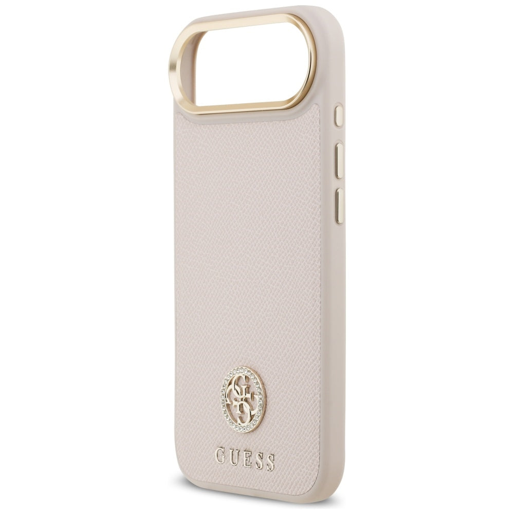 MagSafe torbica za Apple iPhone 17 Air, Guess, Grained Strass Logo, Roza