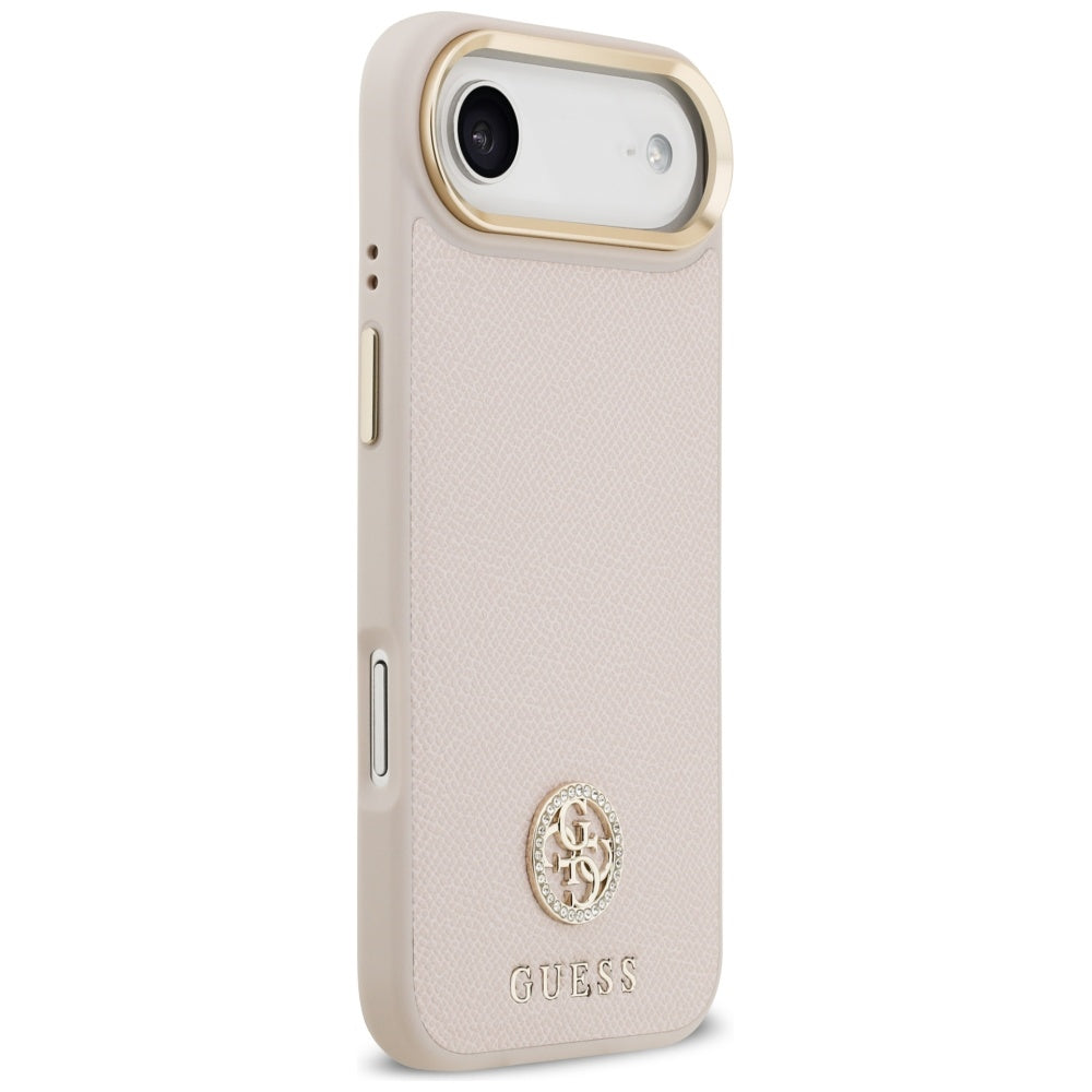 MagSafe torbica za Apple iPhone 17 Air, Guess, Grained Strass Logo, Roza