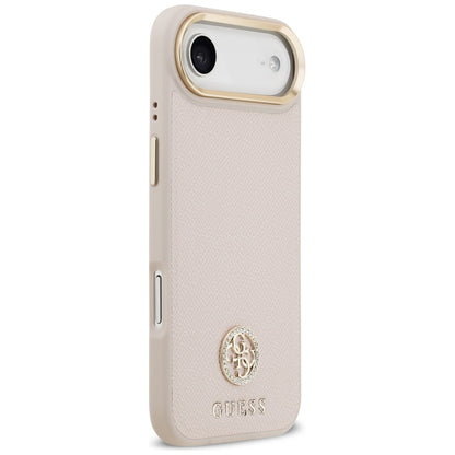 MagSafe torbica za Apple iPhone 17 Air, Guess, Grained Strass Logo, Roza