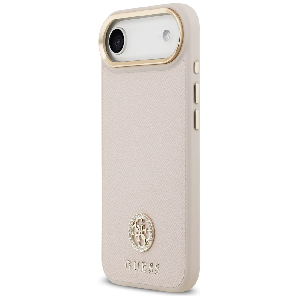 MagSafe torbica za Apple iPhone 17 Air, Guess, Grained Strass Logo, Roza