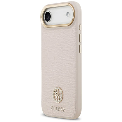 MagSafe torbica za Apple iPhone 17 Air, Guess, Grained Strass Logo, Roza
