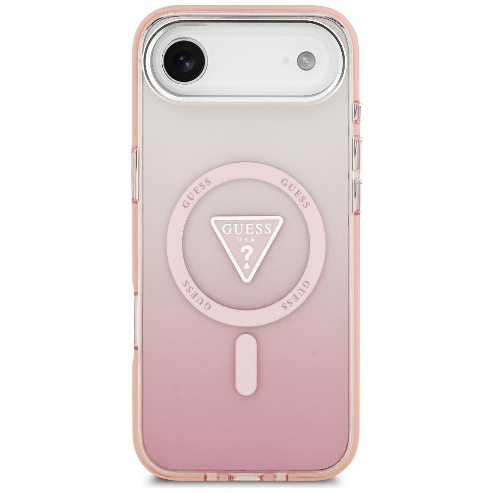 Futrola MagSafe za Apple iPhone 17 Air, Guess, IML Gradient Triangle Logo, Roza