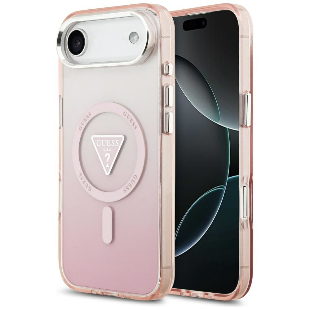 Futrola MagSafe za Apple iPhone 17 Air, Guess, IML Gradient Triangle Logo, Roza