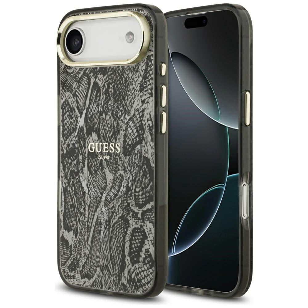 MagSafe torbica za Apple iPhone 17 Air, Guess, Python uzorak, Crna