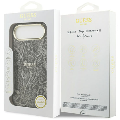 MagSafe torbica za Apple iPhone 17 Air, Guess, Python uzorak, Crna