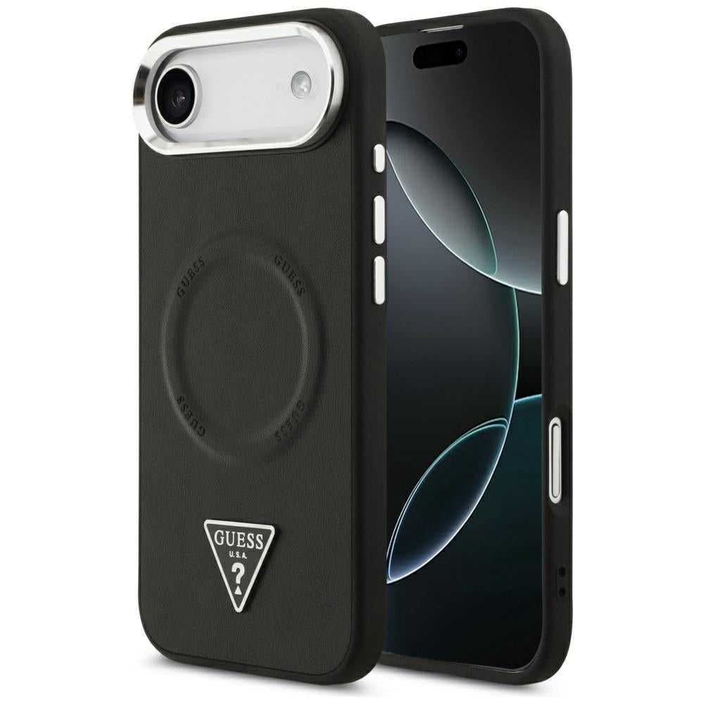 MagSafe futrola za Apple iPhone 17 Air, Guess, Triangle Logo, Crno Srebrna