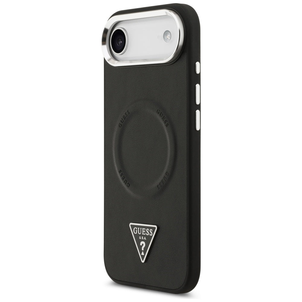MagSafe futrola za Apple iPhone 17 Air, Guess, Triangle Logo, Crno Srebrna