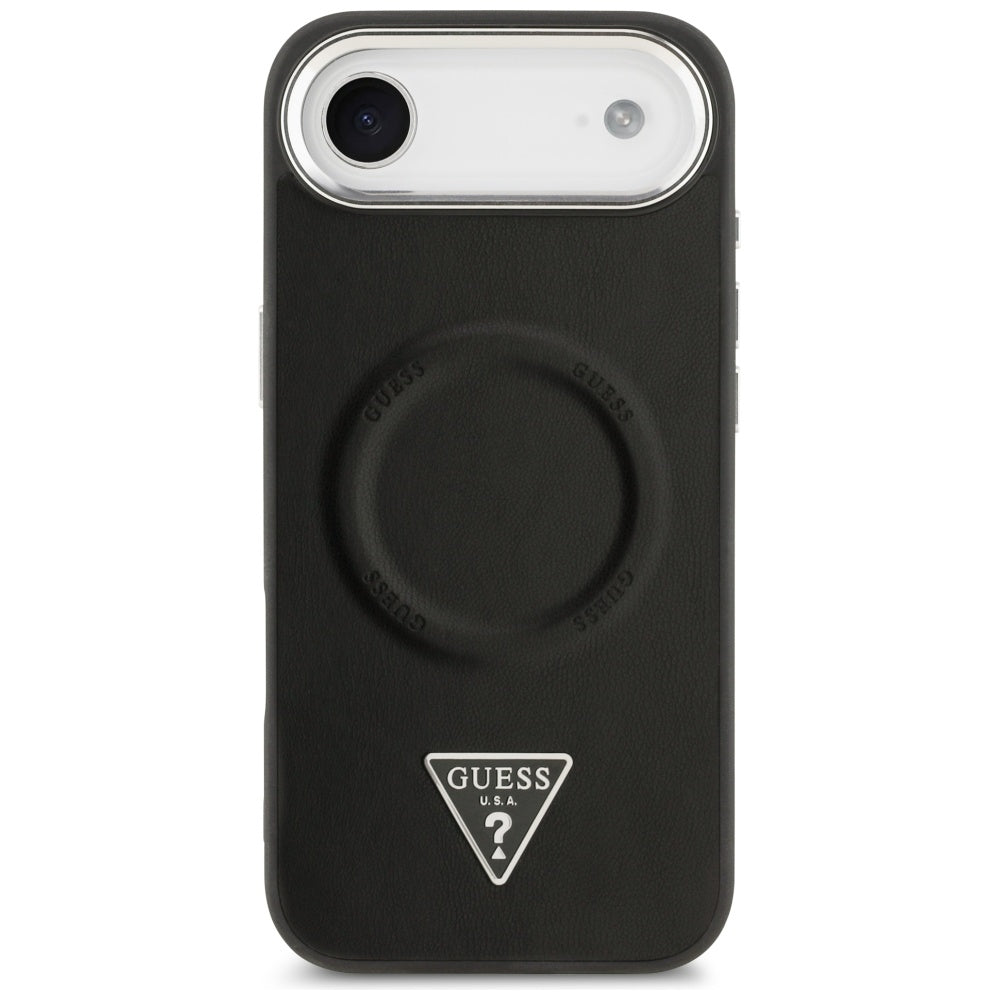 MagSafe futrola za Apple iPhone 17 Air, Guess, Triangle Logo, Crno Srebrna