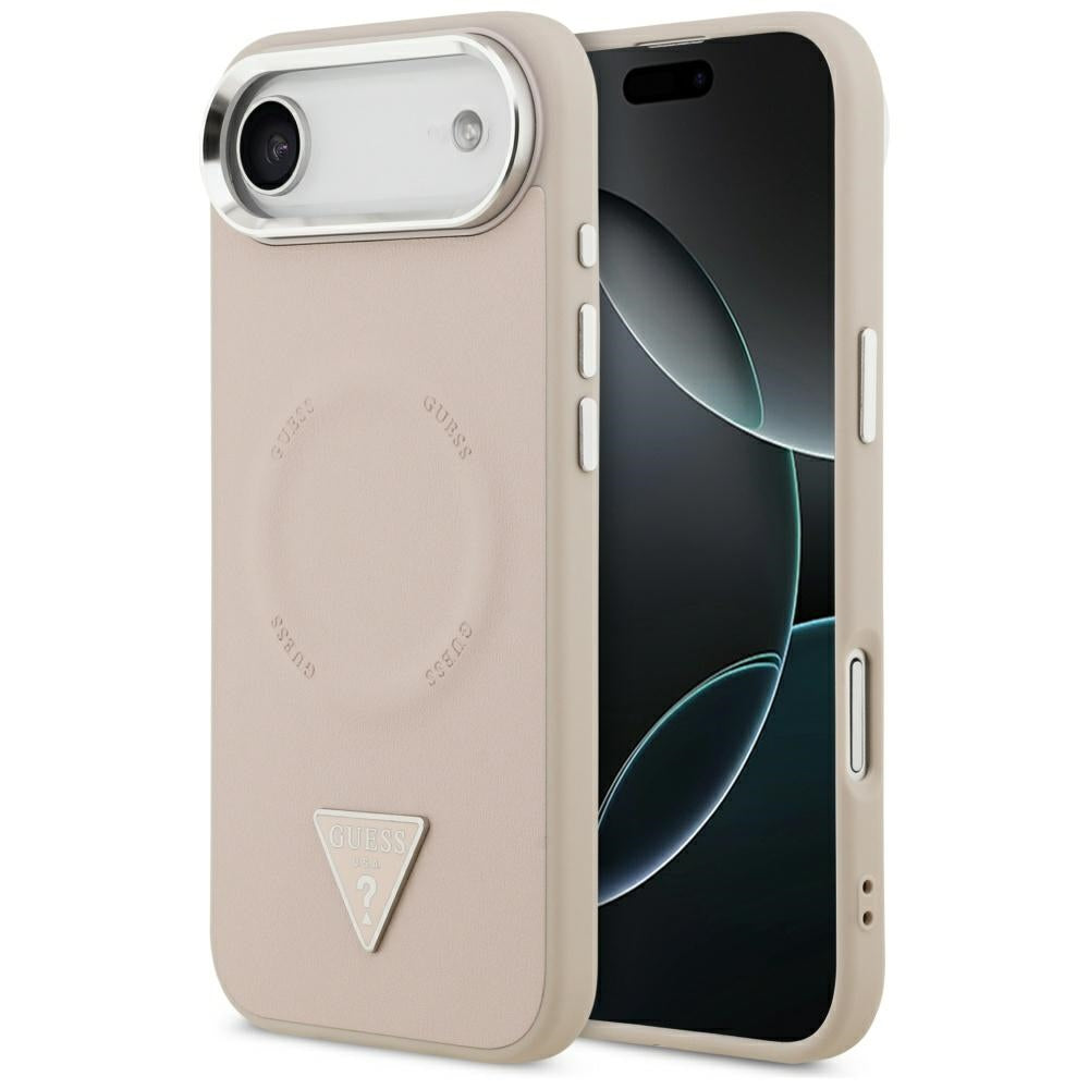 MagSafe futrola za Apple iPhone 17 Air, Guess, Triangle Logo, Srebrno Roza
