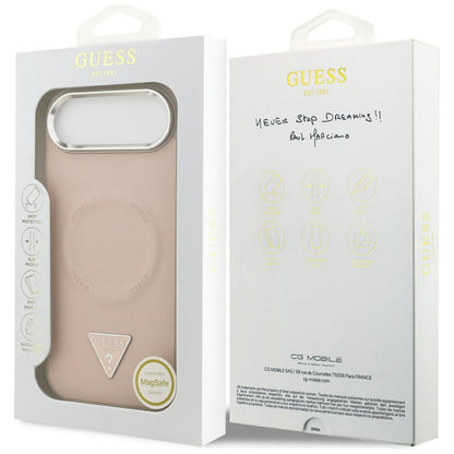 MagSafe futrola za Apple iPhone 17 Air, Guess, Triangle Logo, Srebrno Roza