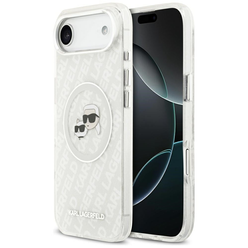 MagSafe futrola za Apple iPhone 17 Air, Karl Lagerfeld, IML Glitter Karl & Choupette`s Heads, Siva