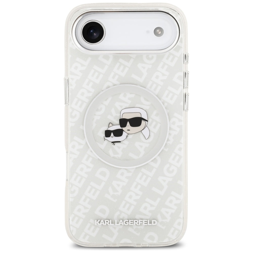 MagSafe futrola za Apple iPhone 17 Air, Karl Lagerfeld, IML Glitter Karl & Choupette`s Heads, Siva