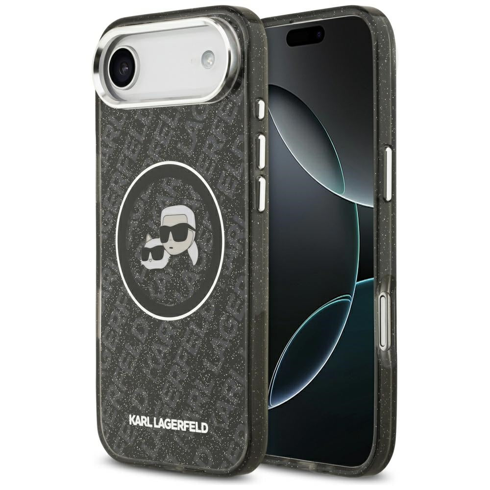 MagSafe futrola za Apple iPhone 17 Air, Karl Lagerfeld, IML Glitter Karl & Choupette`s Heads, Crna
