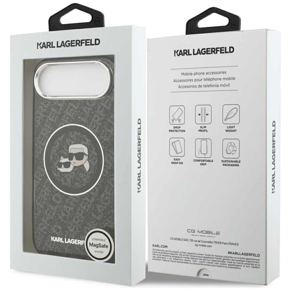 MagSafe futrola za Apple iPhone 17 Air, Karl Lagerfeld, IML Glitter Karl & Choupette`s Heads, Crna