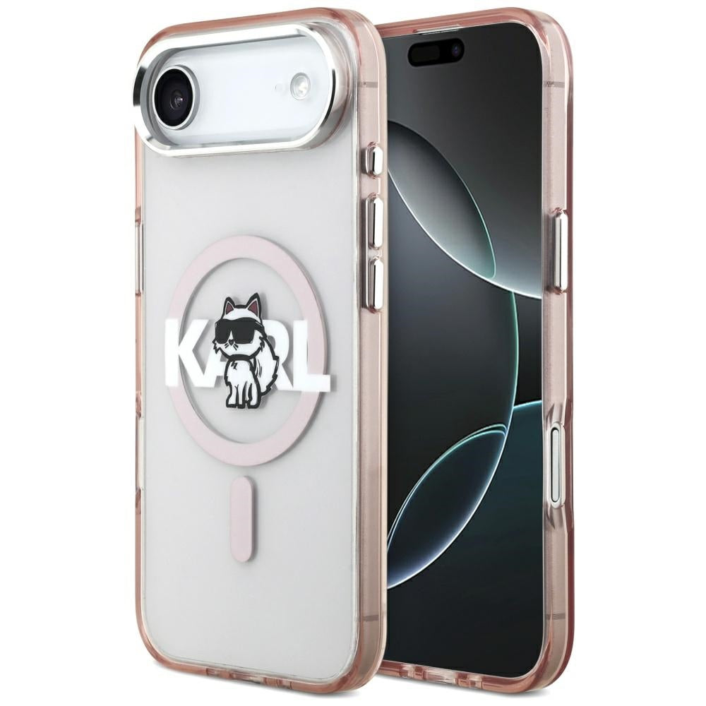 Futrola MagSafe za Apple iPhone 17 Air, Karl Lagerfeld, IML Sketch Logo Choupette, Roza