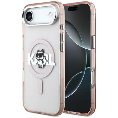 Futrola MagSafe za Apple iPhone 17 Air, Karl Lagerfeld, IML Sketch Logo Choupette, Roza