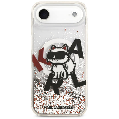 MagSafe futrola za Apple iPhone 17 Air, Karl Lagerfeld, Liquid Glitter Choupette Logo, Prozirna