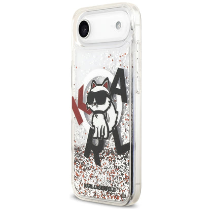 MagSafe futrola za Apple iPhone 17 Air, Karl Lagerfeld, Liquid Glitter Choupette Logo, Prozirna