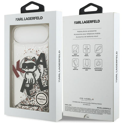 MagSafe futrola za Apple iPhone 17 Air, Karl Lagerfeld, Liquid Glitter Choupette Logo, Prozirna